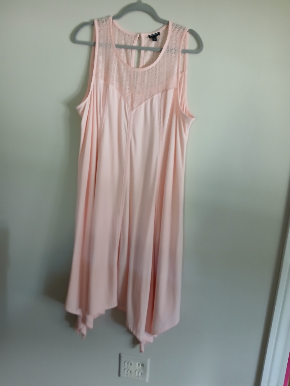 Torrid Pale Pink Lace Yoke Top
